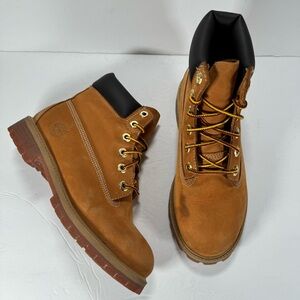 Timberland Premium 6 Inch Wheat Nubuck Leather Waterproof Boots Women Size 6.5